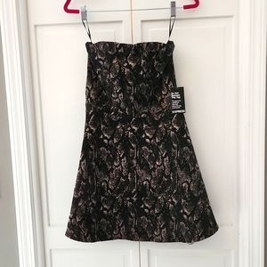 NWT Express fit and flare snake print dress